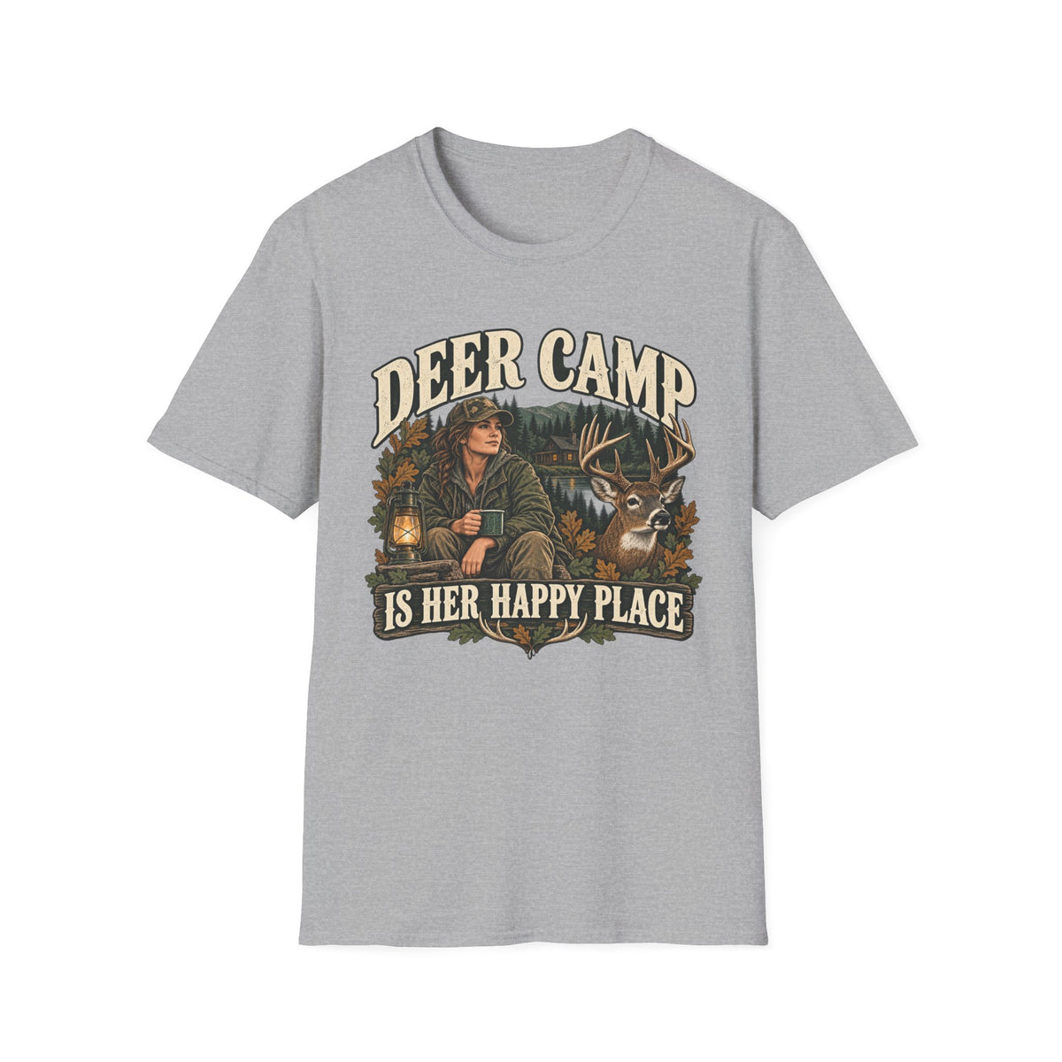 Deer Camp Is Her Happy Place T-shirt