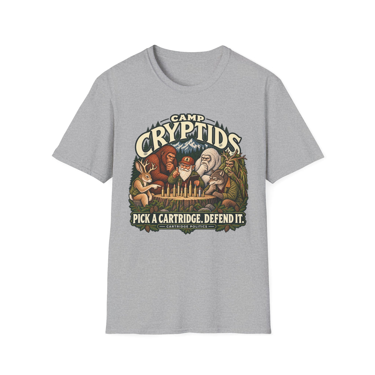Camp Cryptids Pick a Cartridge. Defend It T-shirt