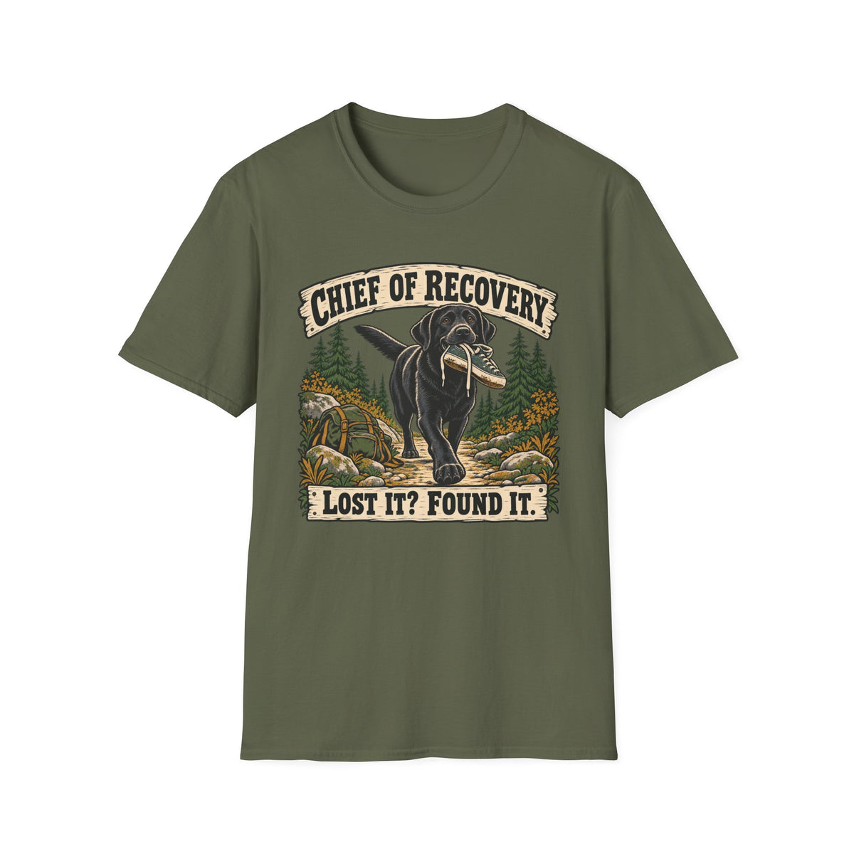 Black Lab Chief of Recovery Found It T-shirt