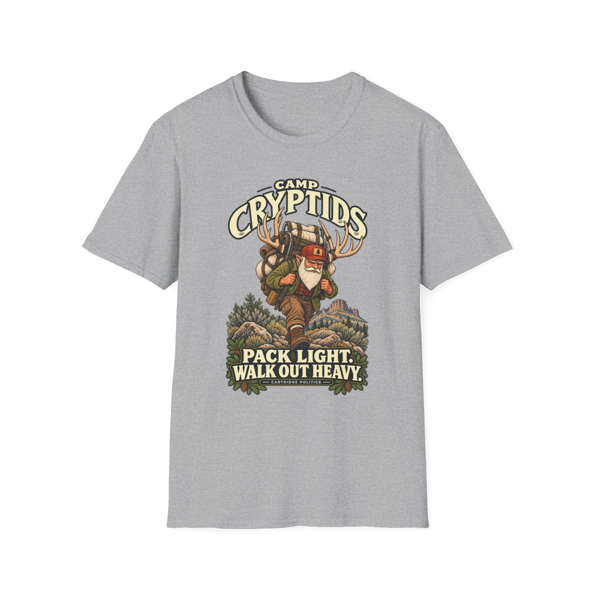 Camp Cryptid Gnome Packout T-shirt