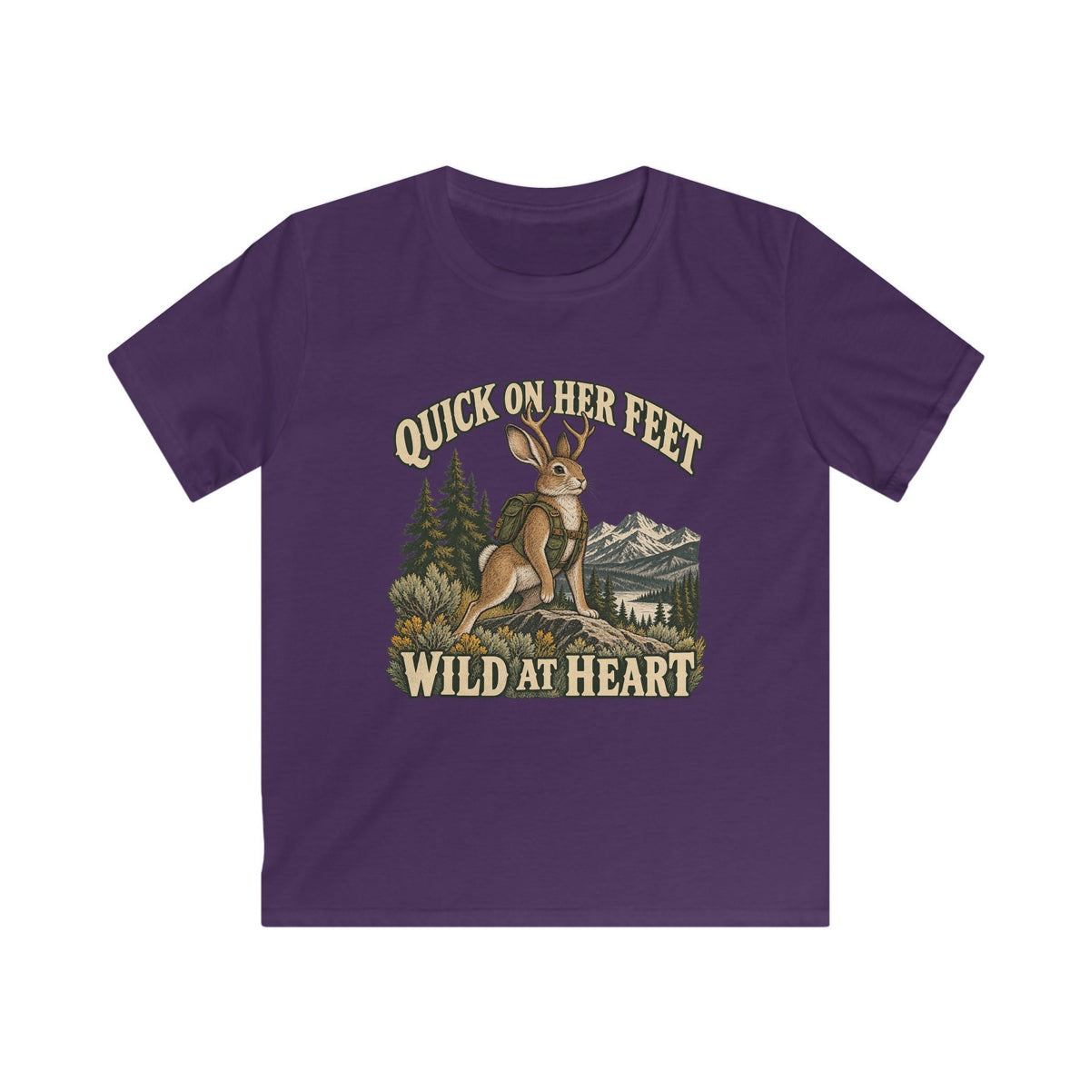 Kids Quick on Her Feet Wild At Heart Jackalope T-shirt