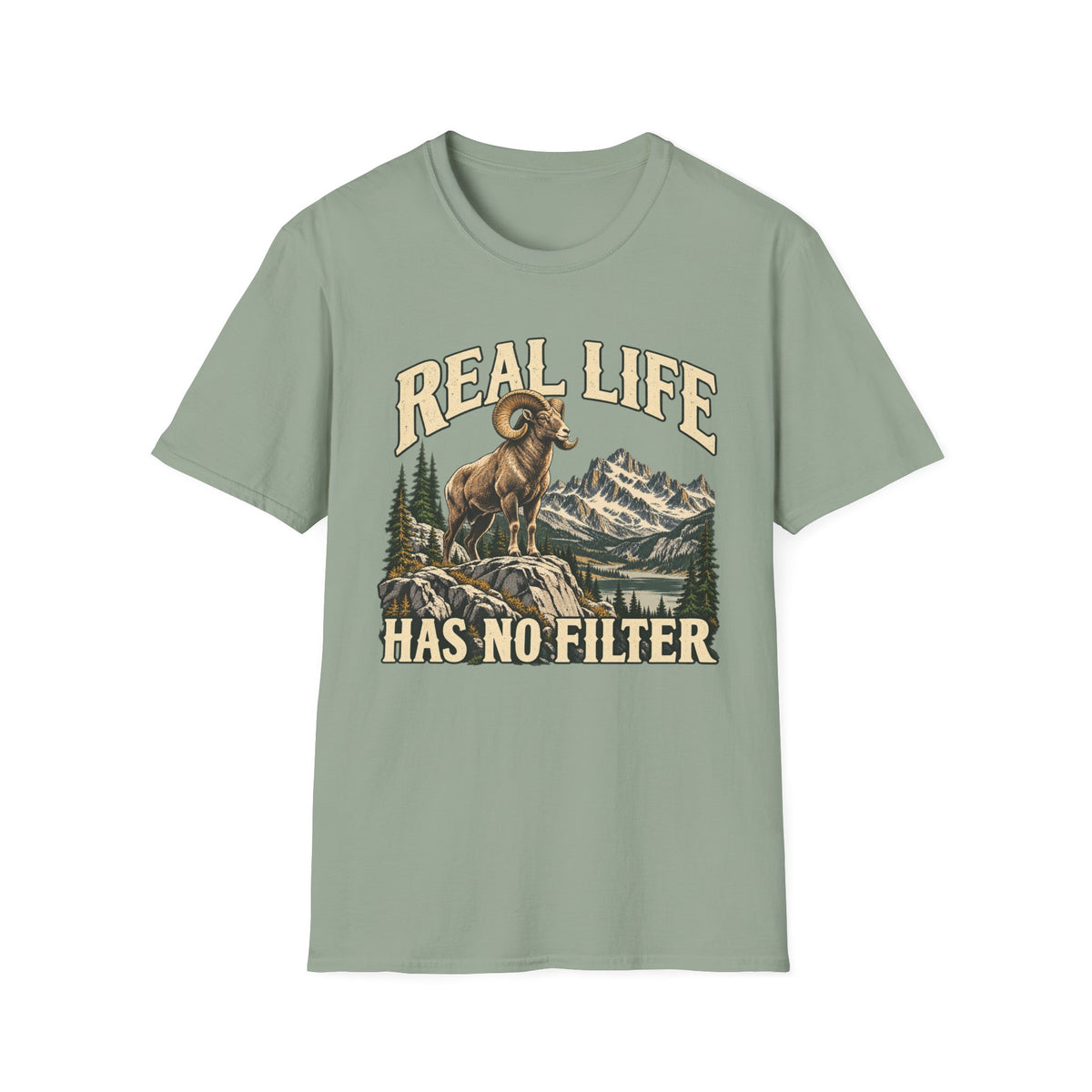Real Life Has No Filter Big Horn Sheep T-shirt
