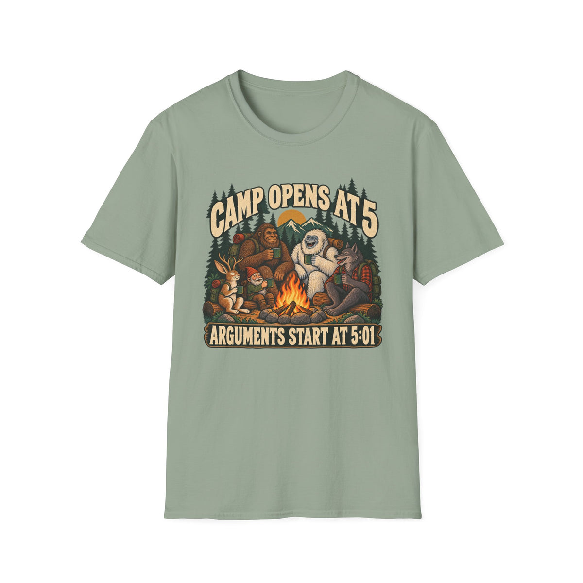 Kids Camp Cryptid Open At 5 T-shirt