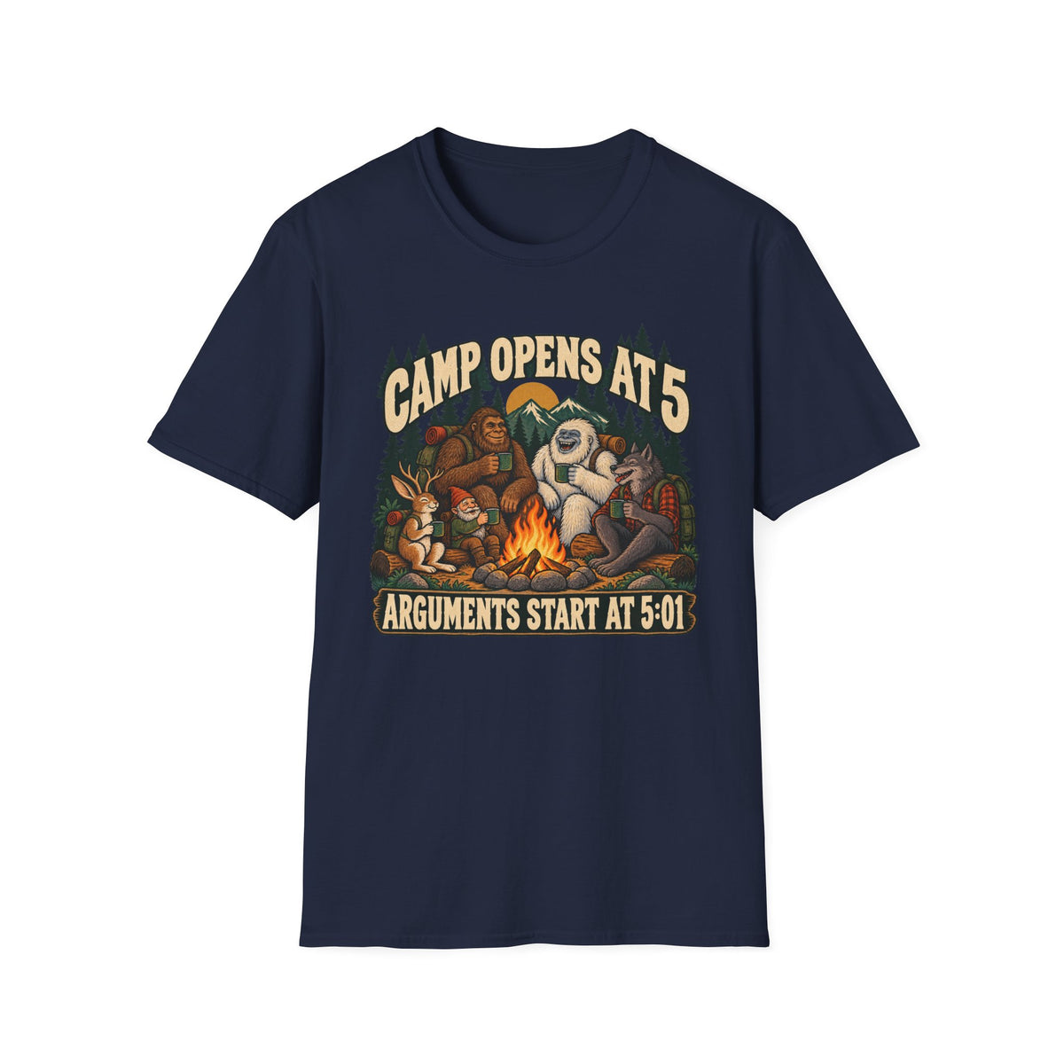Kids Camp Cryptid Open At 5 T-shirt
